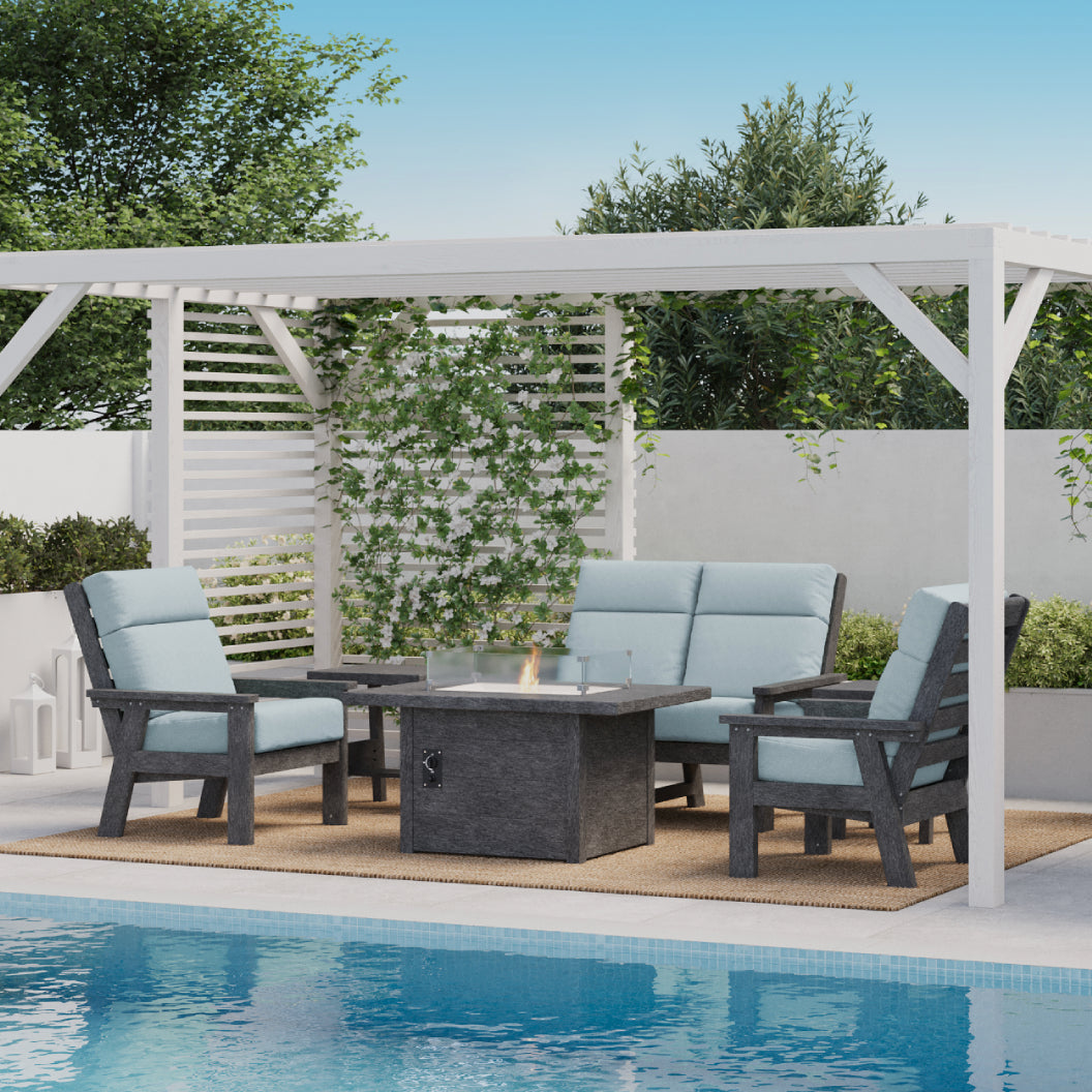 Fauteuil extérieur en plastique recyclé - Charleston DSF291