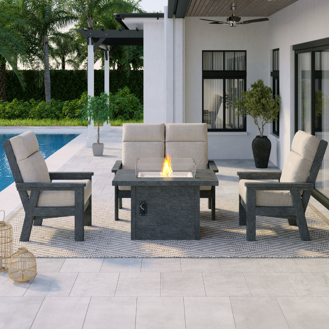 Fauteuil extérieur en plastique recyclé - Charleston DSF291