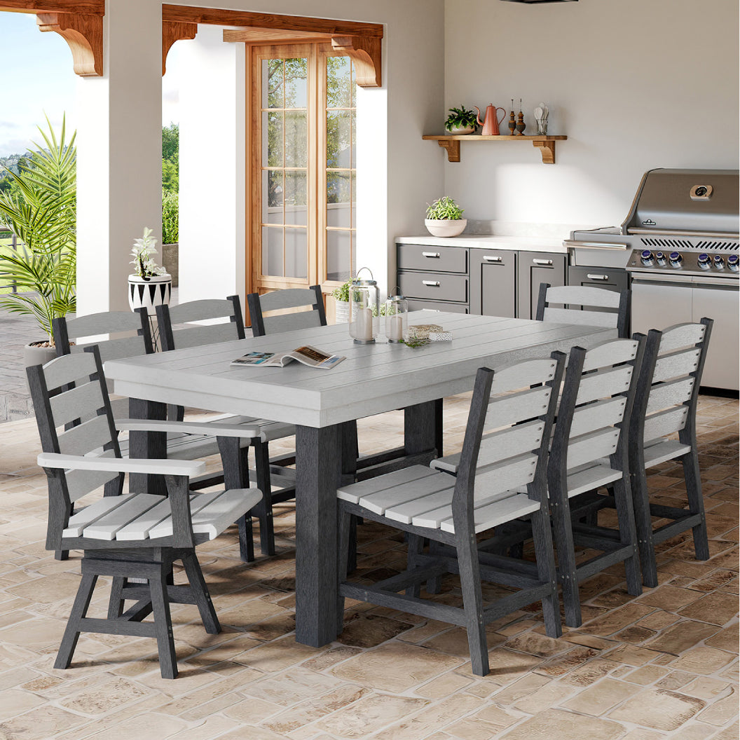 Chaise pivotante extérieure en plastique recyclé gris ardoise - Napa