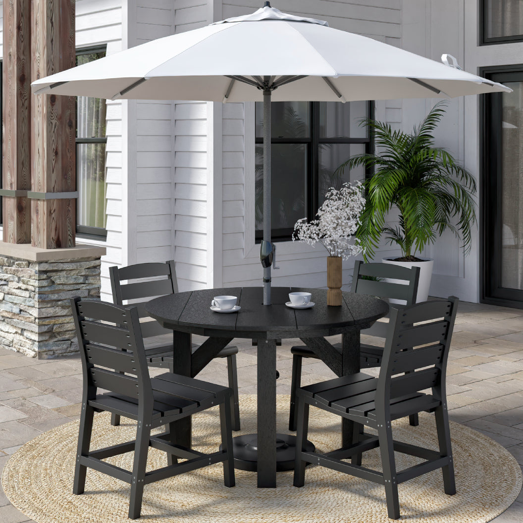 Chaise de salle à manger extérieure en plastique recyclé - Napa C321