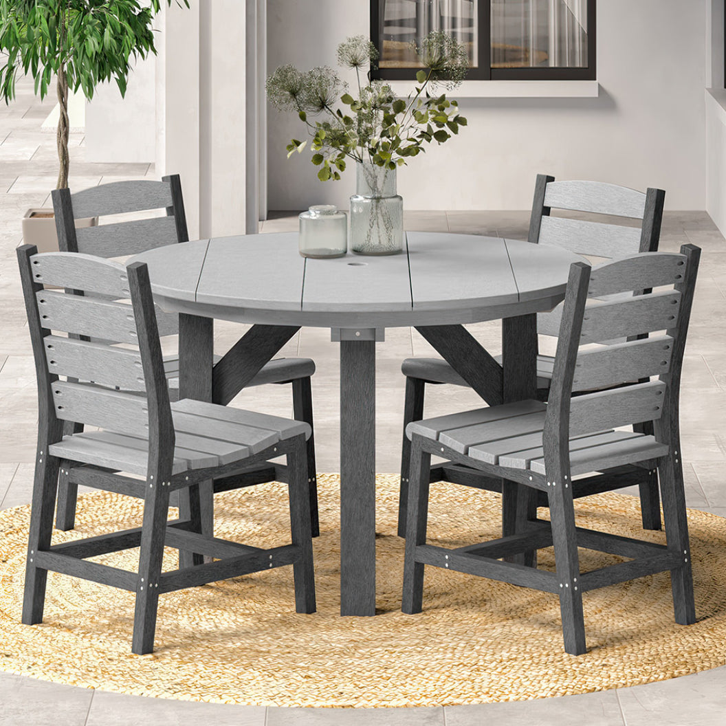 Chaise de salle à manger extérieure en plastique recyclé - Napa C321