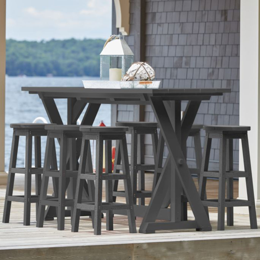 Tabouret de bar extérieur en plastique recyclé - C21
