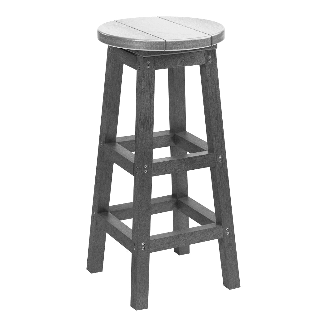 Tabouret de bar extérieur pivotant en plastique recyclé - C23