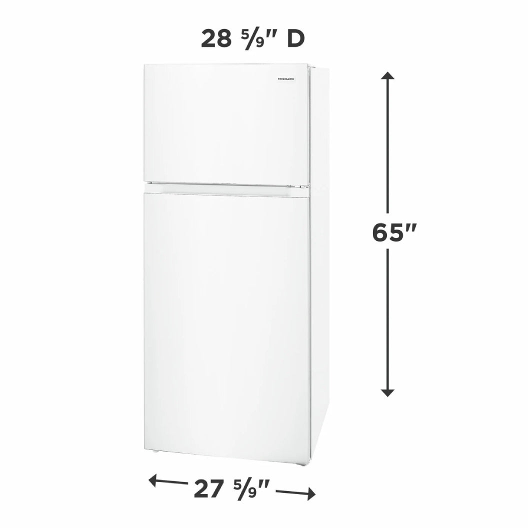 Réfrigérateur à congélateur supérieur 28 po, 16 pi³ Blanc - Prêt pour le garage