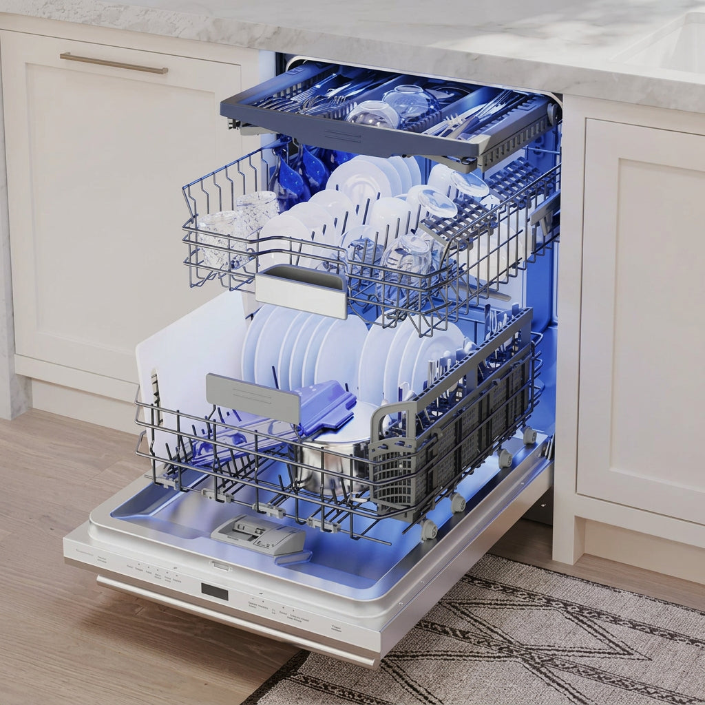 Lave-vaisselle intelligent encastrable 24 po, 44 dBA Inox 3 paniers avec Wi-Fi - Série Sapphire®