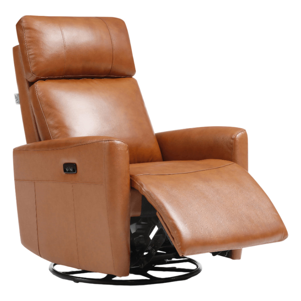 Fauteuil berçant, pivotant motorisé en tissu et en cuir - Prague 6017