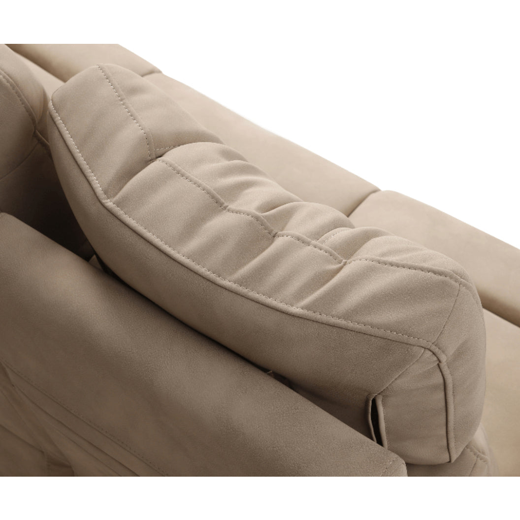 Sofa motorisé en tissu et en cuir avec table rabattable - Prague 6017