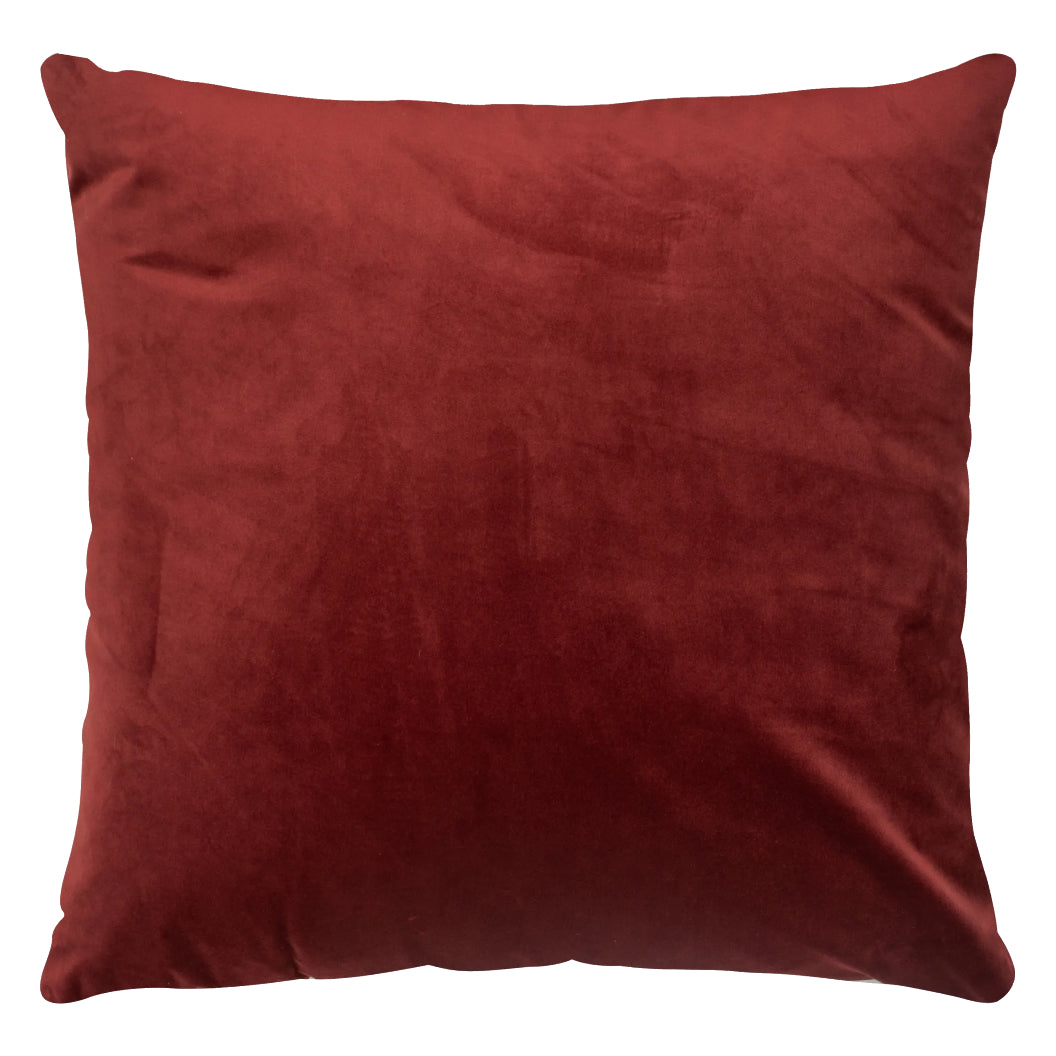 Coussin 20 x 20 po en velours rouge vin - Salford