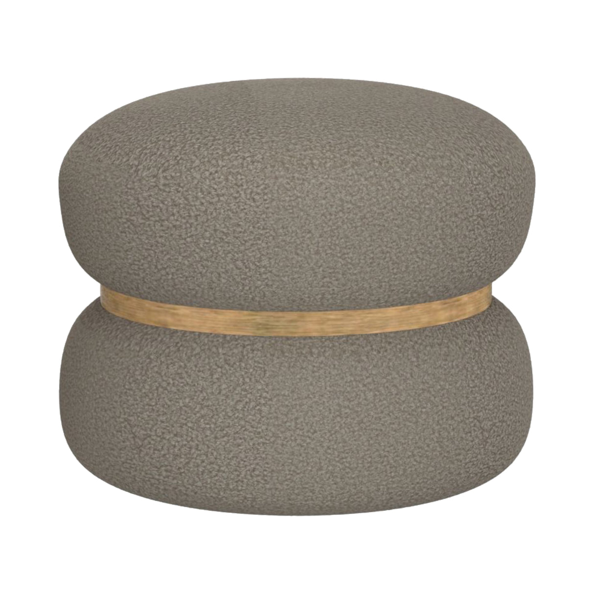 Ensemble de 2 poufs en tissu gris - Cecily