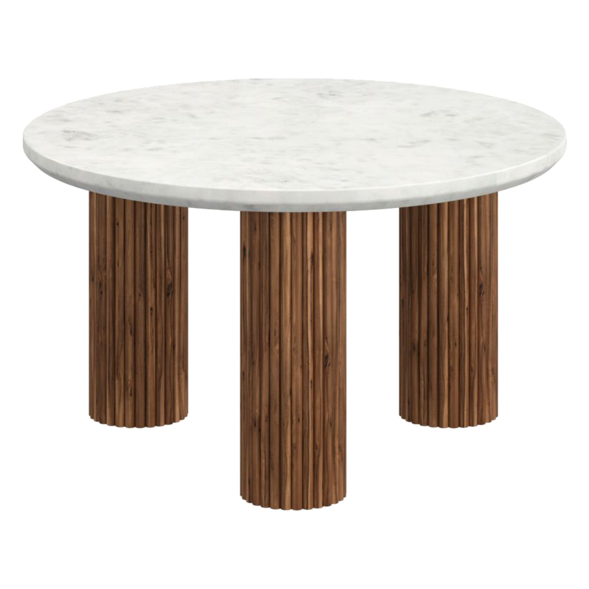 Table basse en marbre blanc et bois de manguier - Jilsa