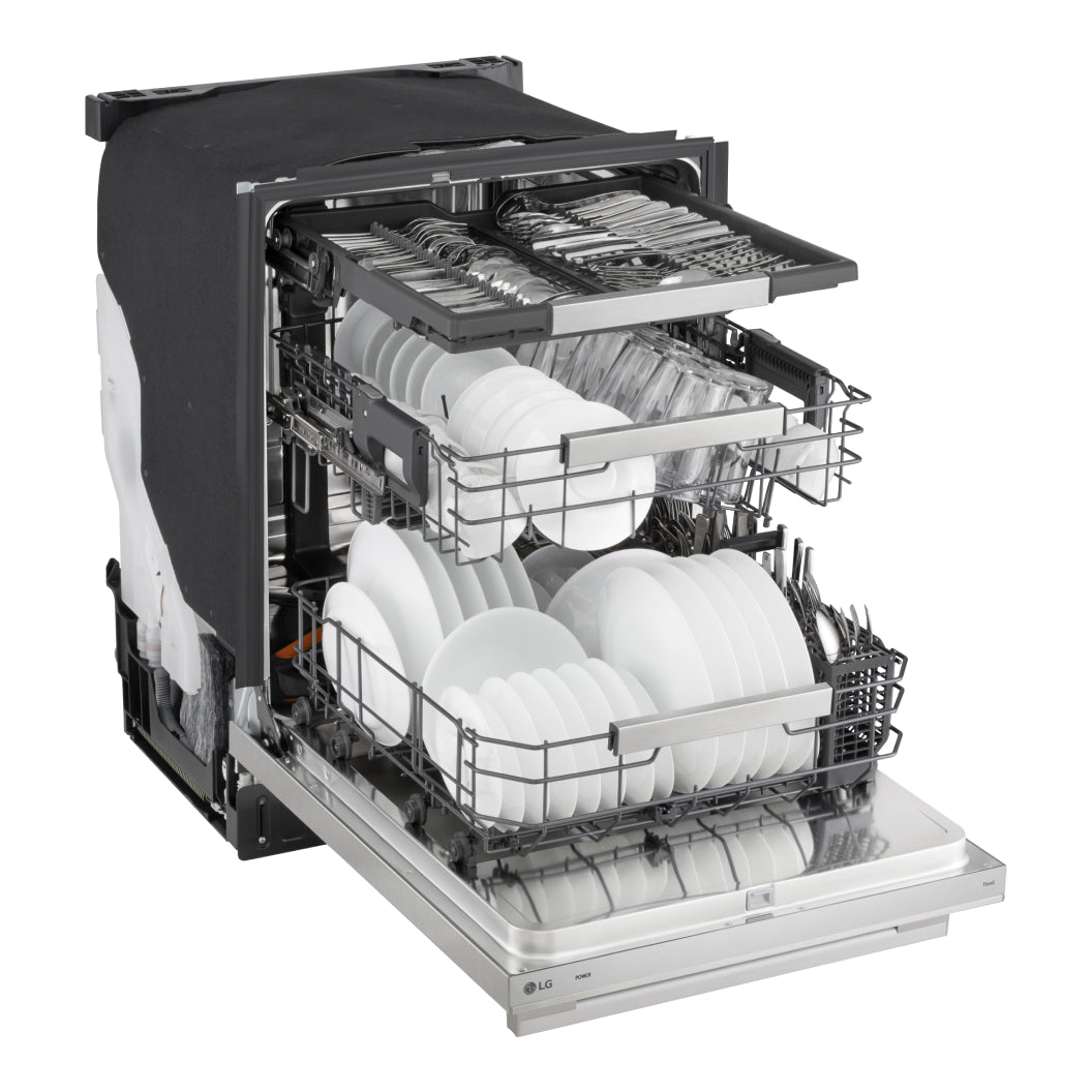 Lave-vaisselle encastrable 24 po, 42 dBA 3 paniers avec QuadWash™ Pro et TrueSteam®