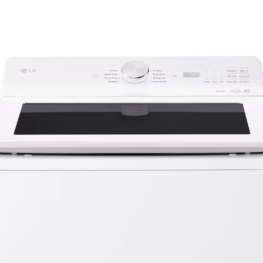 Laveuse à chargement vertical 27 po, 5,6 pi³ Blanc Alpin avec EasyUnload™ et Détection par IA
