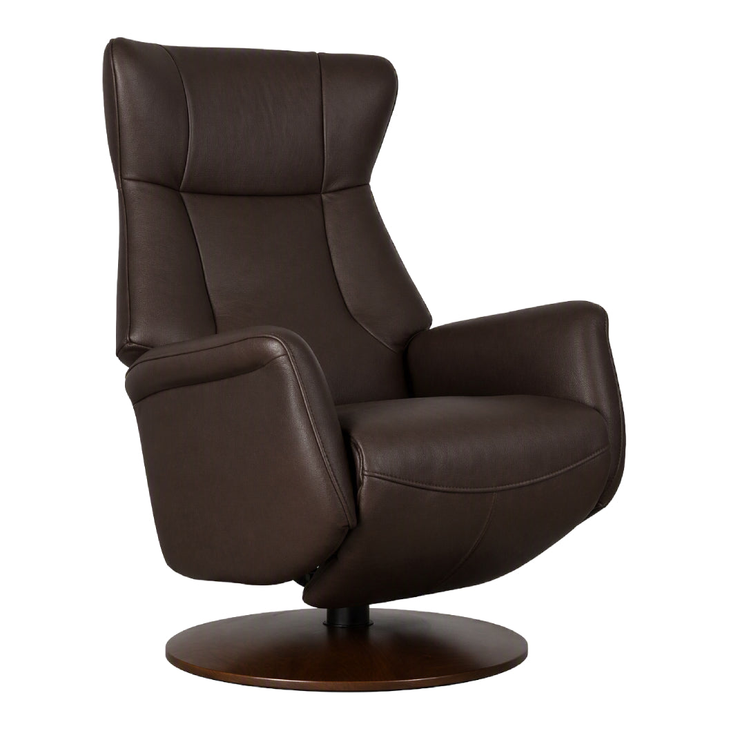 Fauteuil inclinable motorisé en cuir brun foncé - Q31