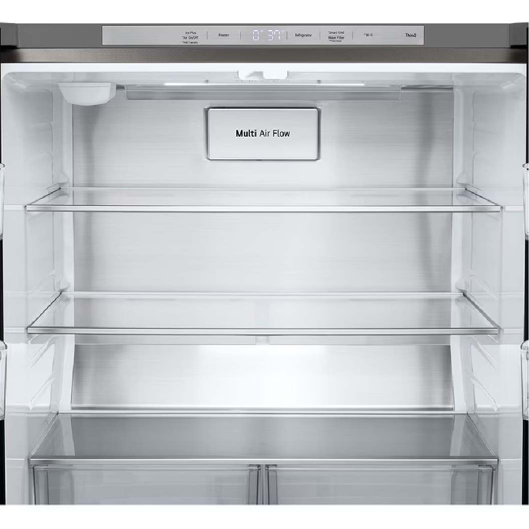 Réfrigérateur porte française 33 po, 18,6 pi³ 4 portes Inox à profondeur de comptoir