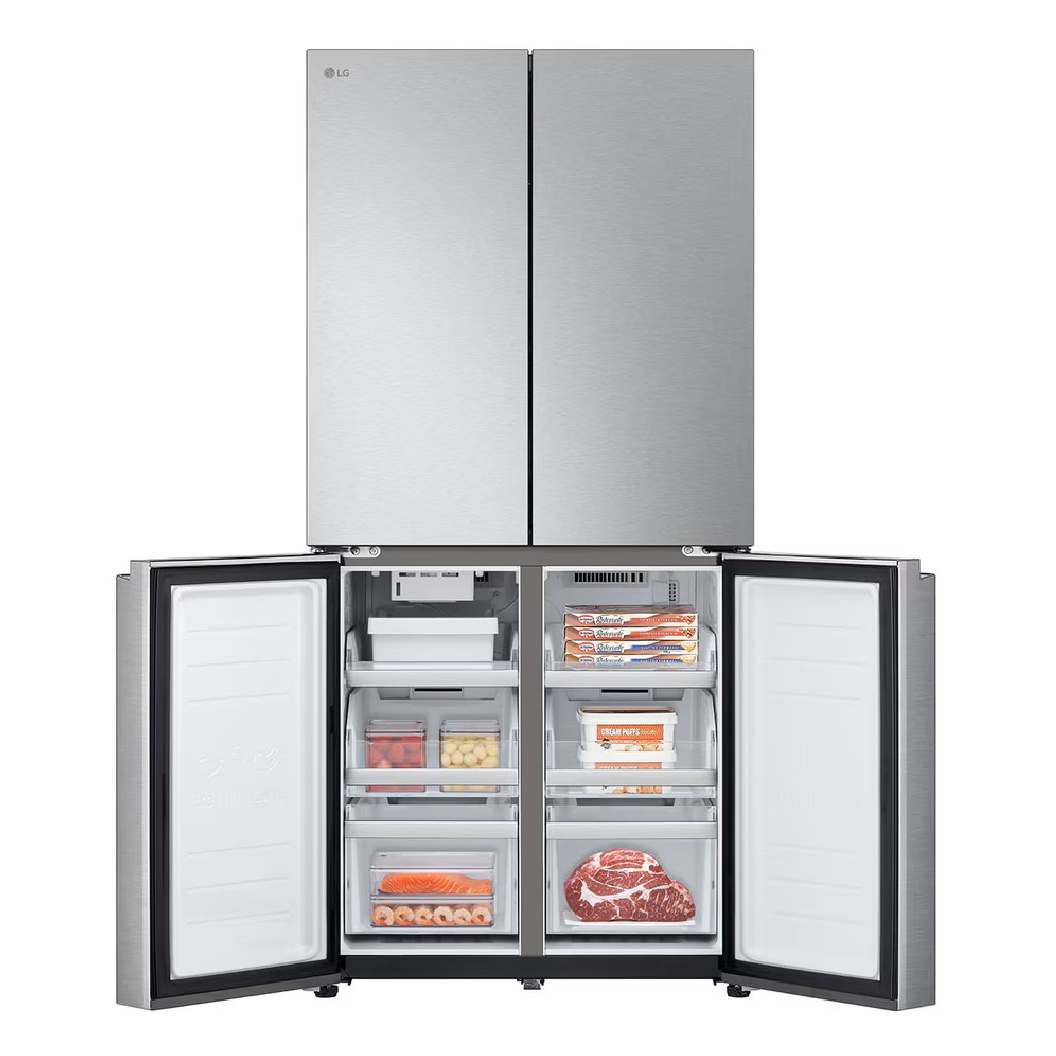 Réfrigérateur porte française 33 po, 18,6 pi³ 4 portes Inox à profondeur de comptoir