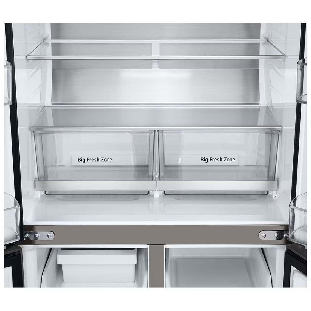 Réfrigérateur porte française 33 po, 18,6 pi³ 4 portes Inox à profondeur de comptoir