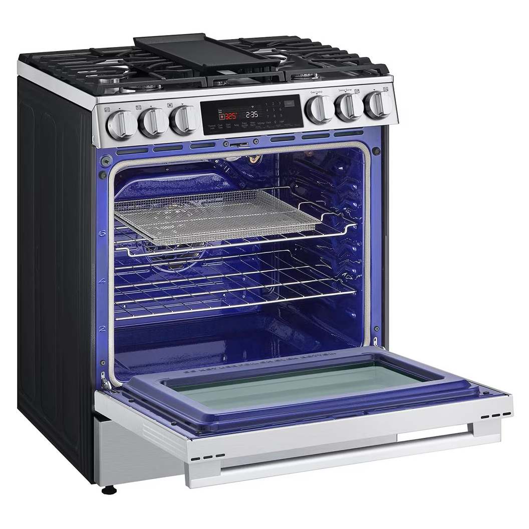 Cuisinière au gaz 30 po, 6,3 pi³ Inox avec Brûleur UltraHeat™, Convection ProBake® et Air Fry