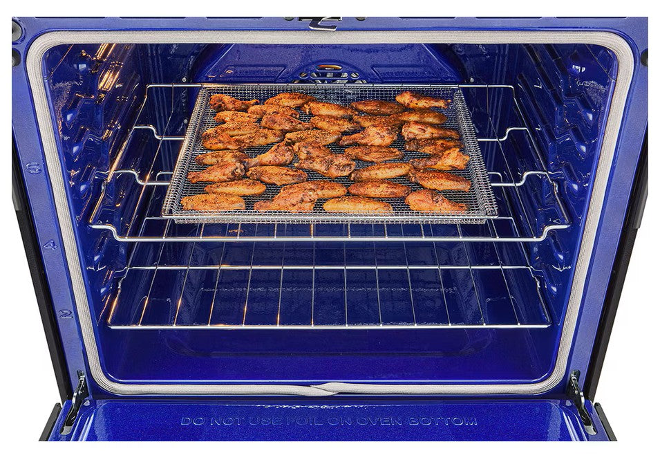 Cuisinière au gaz 30 po, 6,3 pi³ Inox noir avec Convection ProBake® et Air Fry