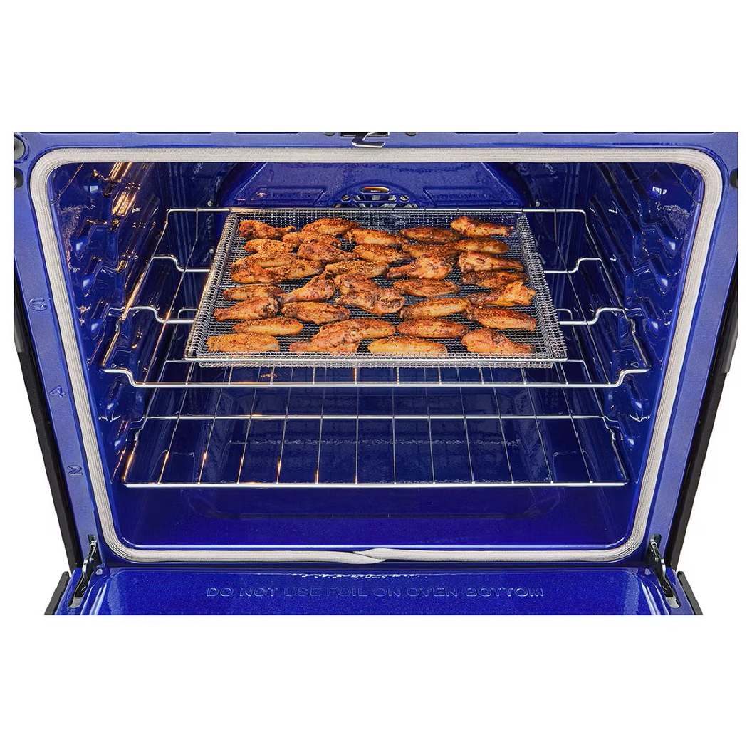 Cuisinière au gaz 30 po, 6,3 pi³ Inox noir avec Convection ProBake® et Air Fry