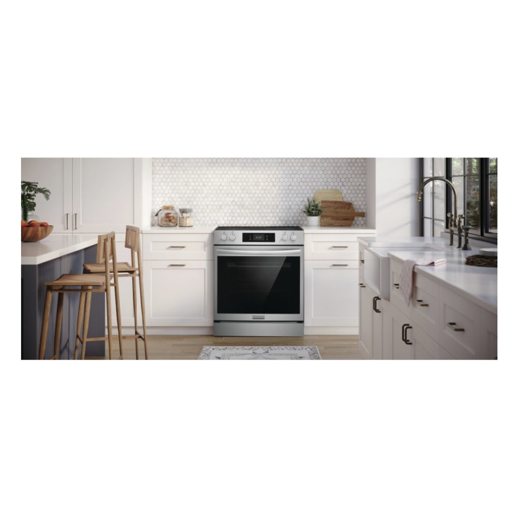 Cuisinière électrique encastrable option pizza 30 po Inox Air Fry & 5 éléments