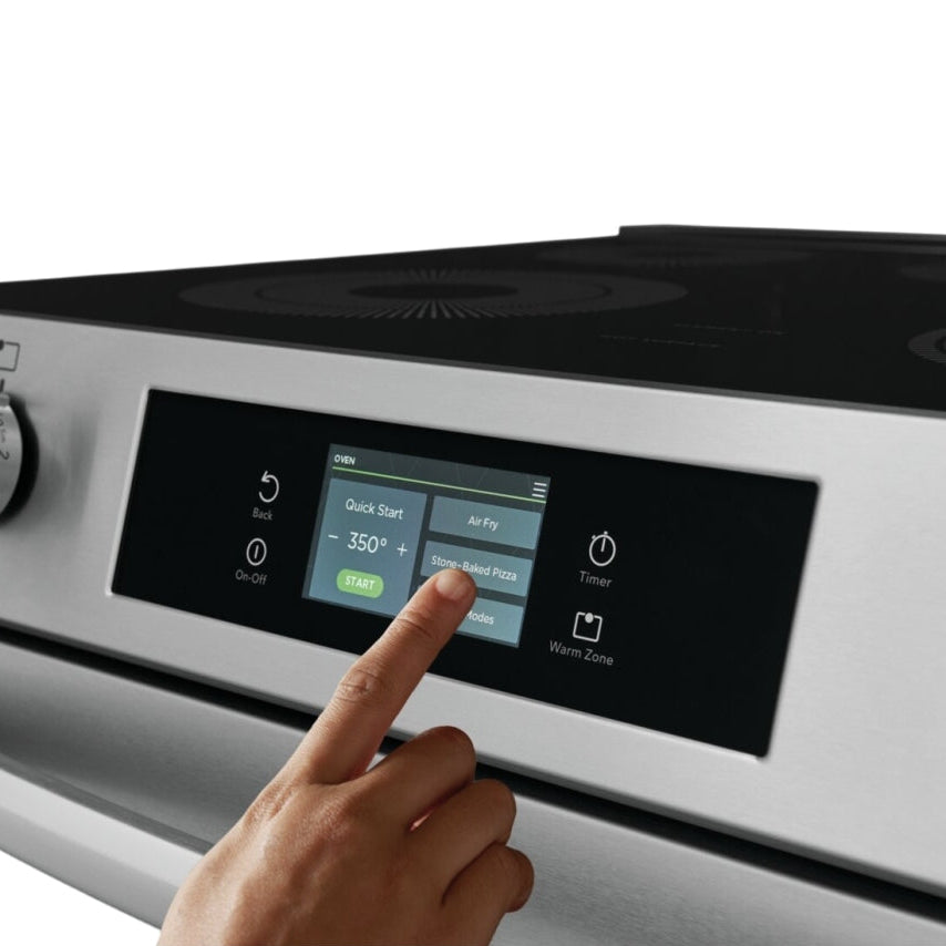 Cuisinière électrique encastrable 30 po, 6,2 pi³ Inox avec Cuisson sur pierre à pizza et Air Fry