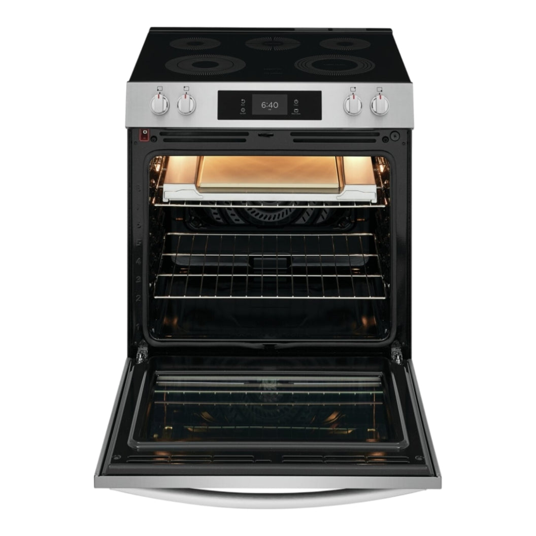 Cuisinière électrique encastrable option pizza 30 po Inox Air Fry & 5 éléments