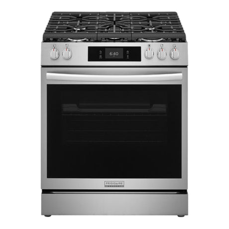 Cuisinière à gaz encastrable option pizza 30 po Inox - Air Fry & 5 brûleurs