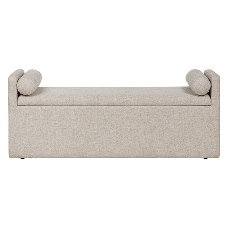 Banc de salle à manger en tissu beige avec rangement - Galliden