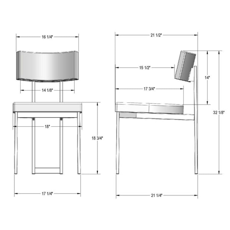 Chaise de salle à manger rembourrée en tissu beige - Lucas