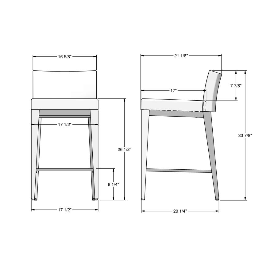 Tabouret de comptoir rembourré et en métal noir - Ethan