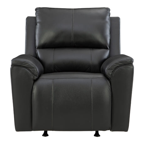Fauteuil berçant et inclinable aspect cuir noir - Glossmore