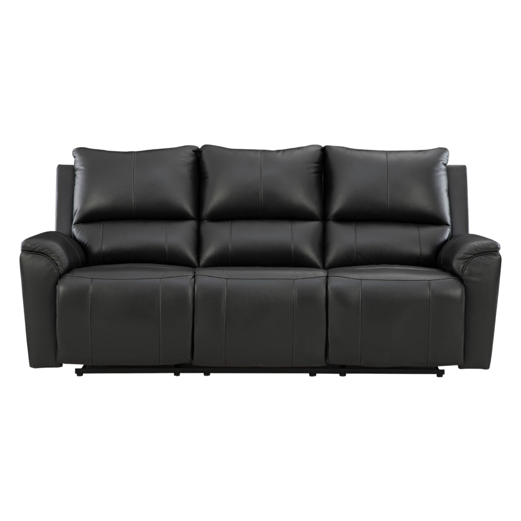 Sofa inclinable aspect cuir noir - Glossmore