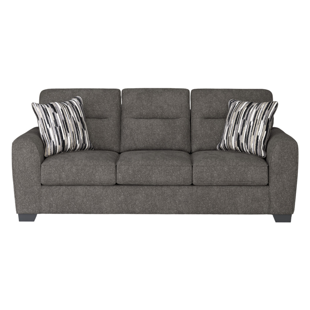 Sofa en tissu gris graphite avec coussins - Arendale
