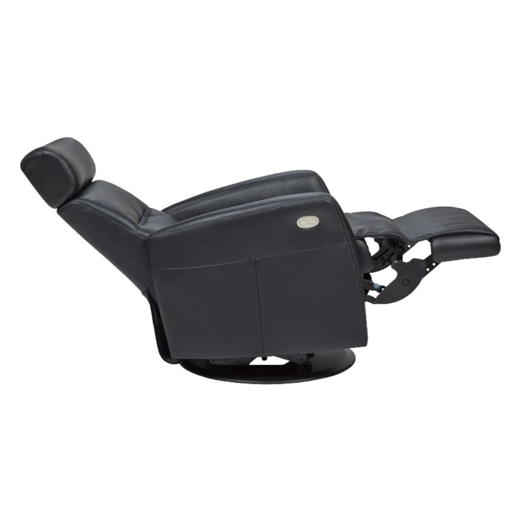 Fauteuil berçant, pivotant et inclinable motorisé en cuir noir - Tya Nordic