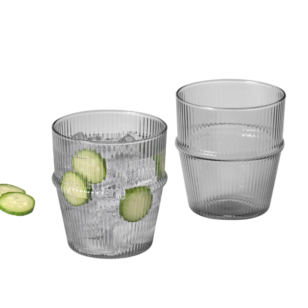 Ensemble de 2 verres noir fumé