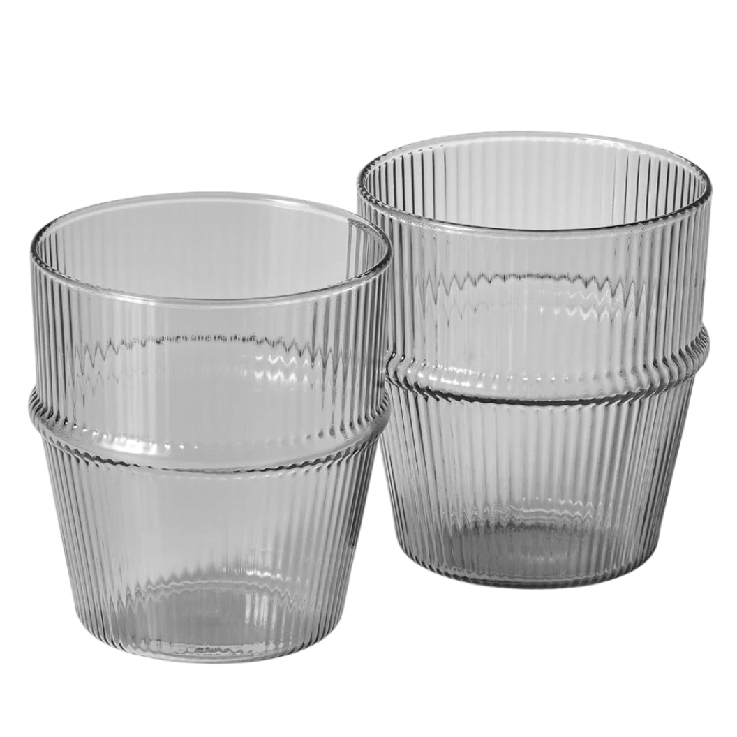 Ensemble de 2 verres noir fumé