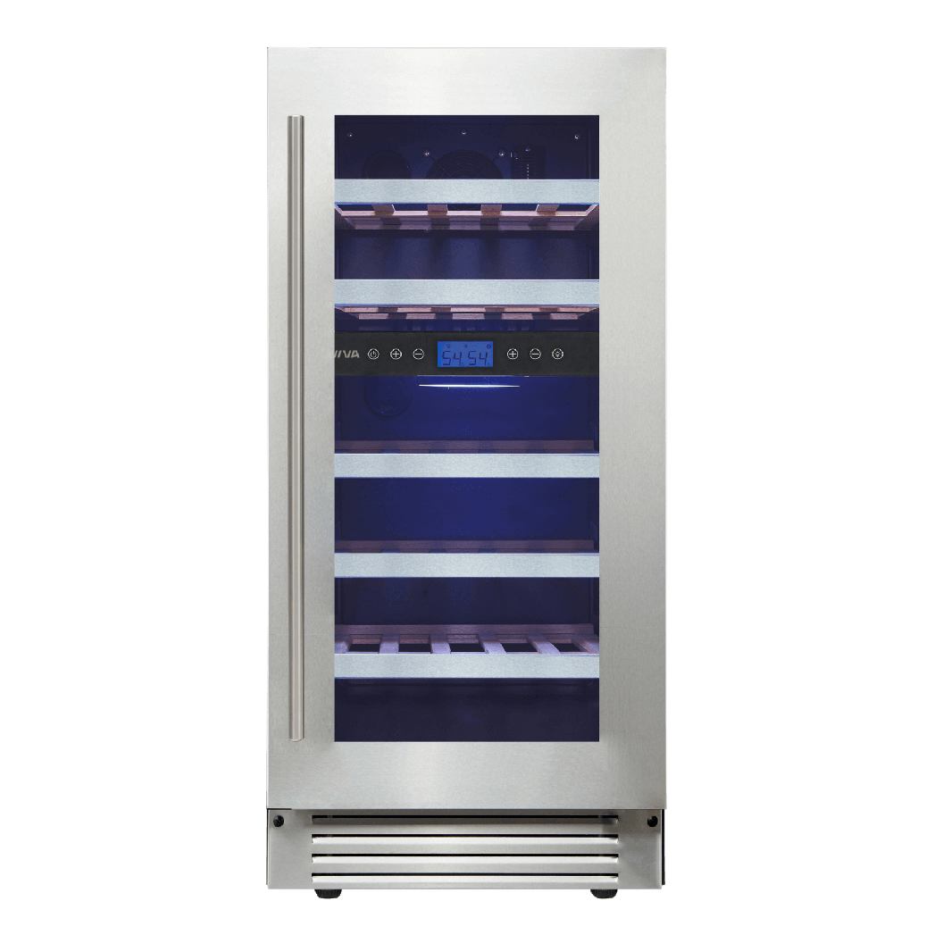 Cellier à vin 15 po, 23 bouteilles Inox - 2 zones