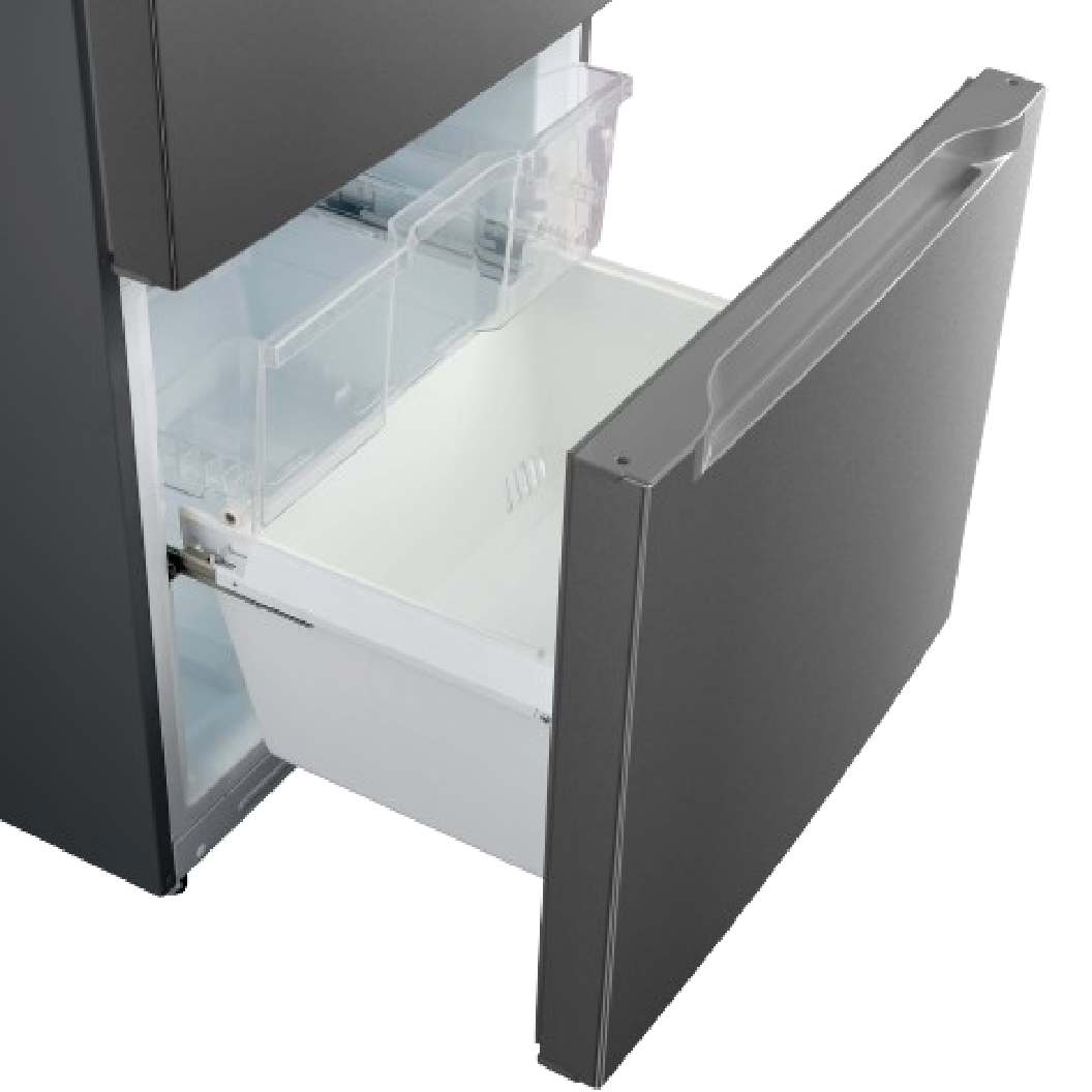 Réfrigérateur porte française 30 po, 18,4 pi³ Inox, 3 portes