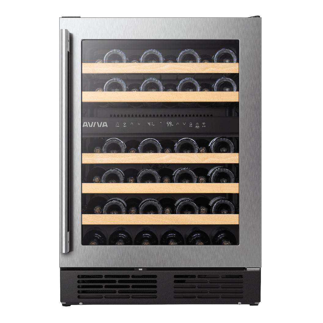 Cellier à vin 24 po, 46 bouteilles Inox - 2 zones