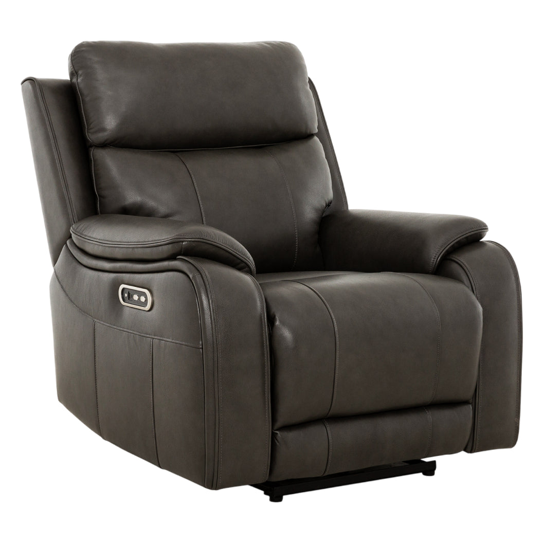 Fauteuil motorisé en cuir gris anthracite - Brindle