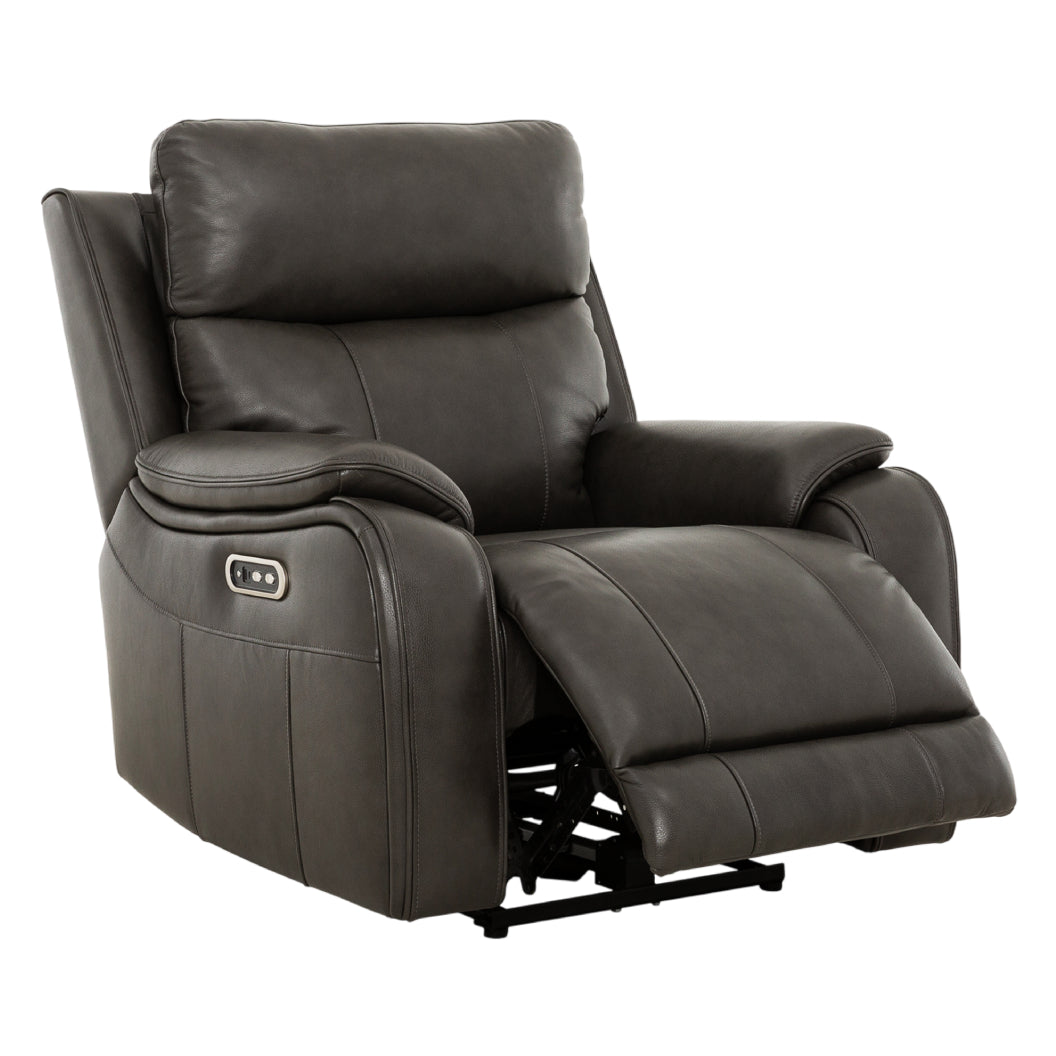 Fauteuil motorisé en cuir gris anthracite - Brindle