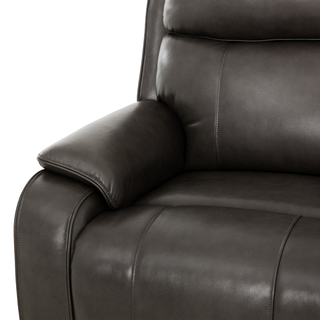 Fauteuil motorisé en cuir gris anthracite - Brindle