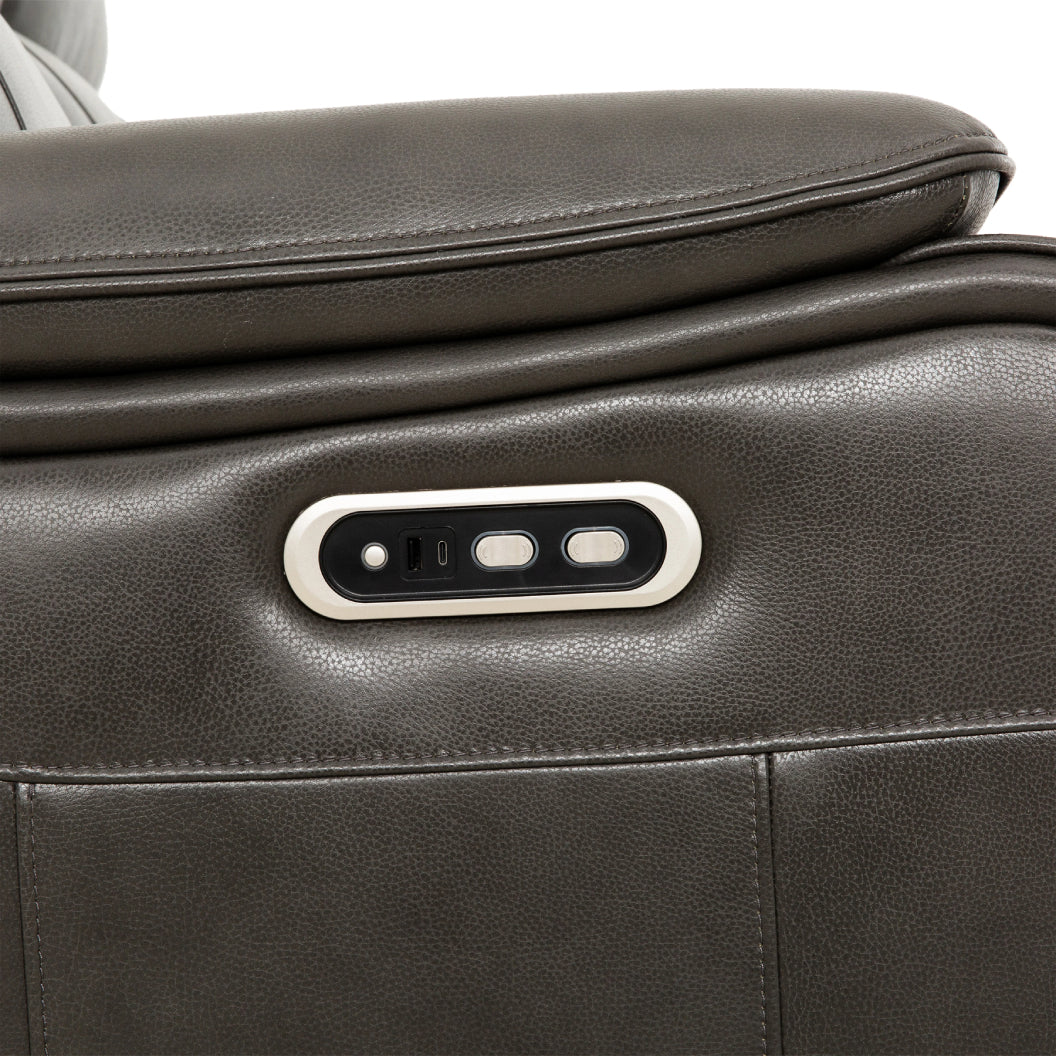 Fauteuil motorisé en cuir gris anthracite - Brindle