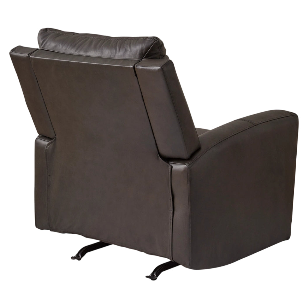 Fauteuil berçant et motorisé en cuir gris foncé - Boxmere