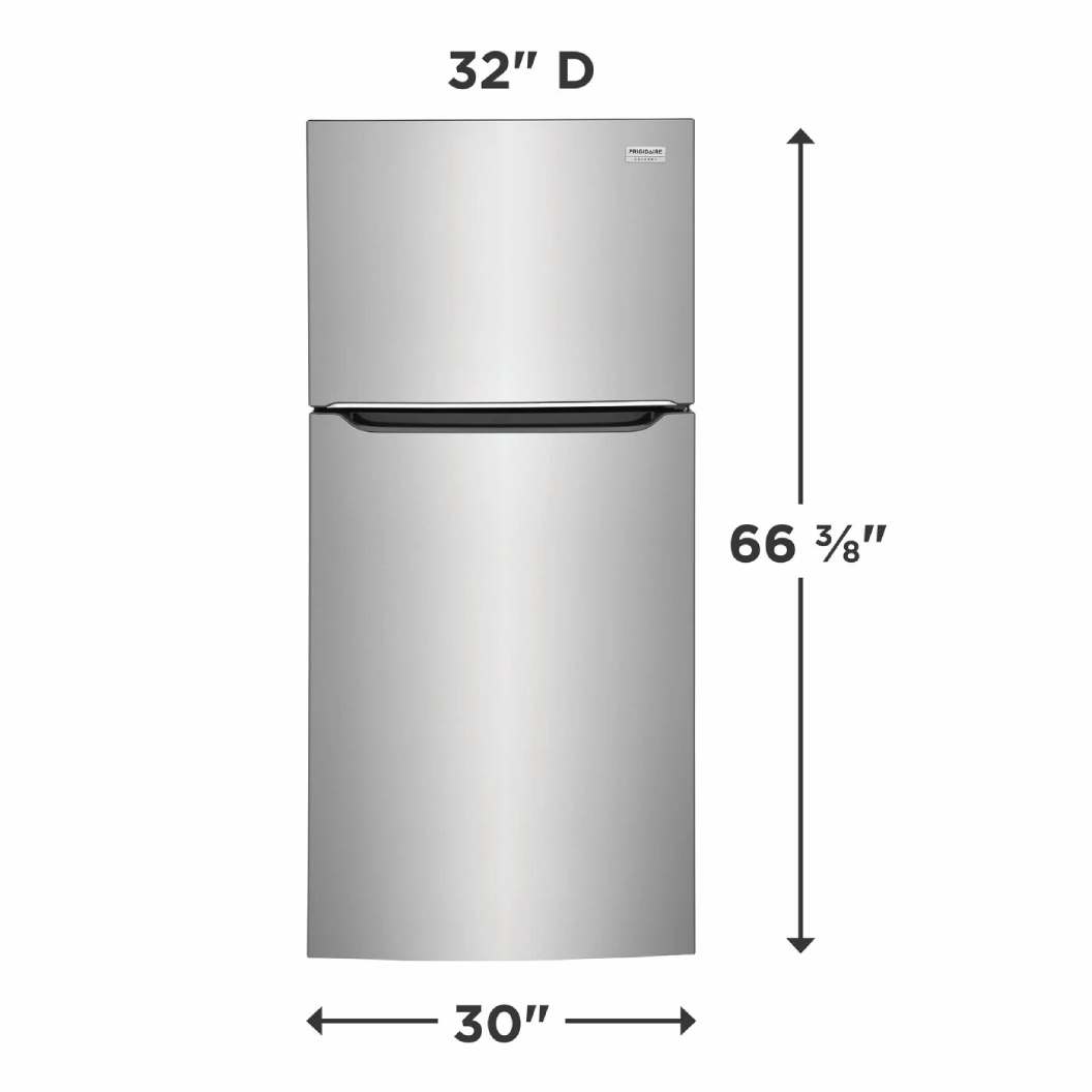 Réfrigérateur à congélateur supérieur 30 po, 20 pi³ Inox - Prêt pour le garage