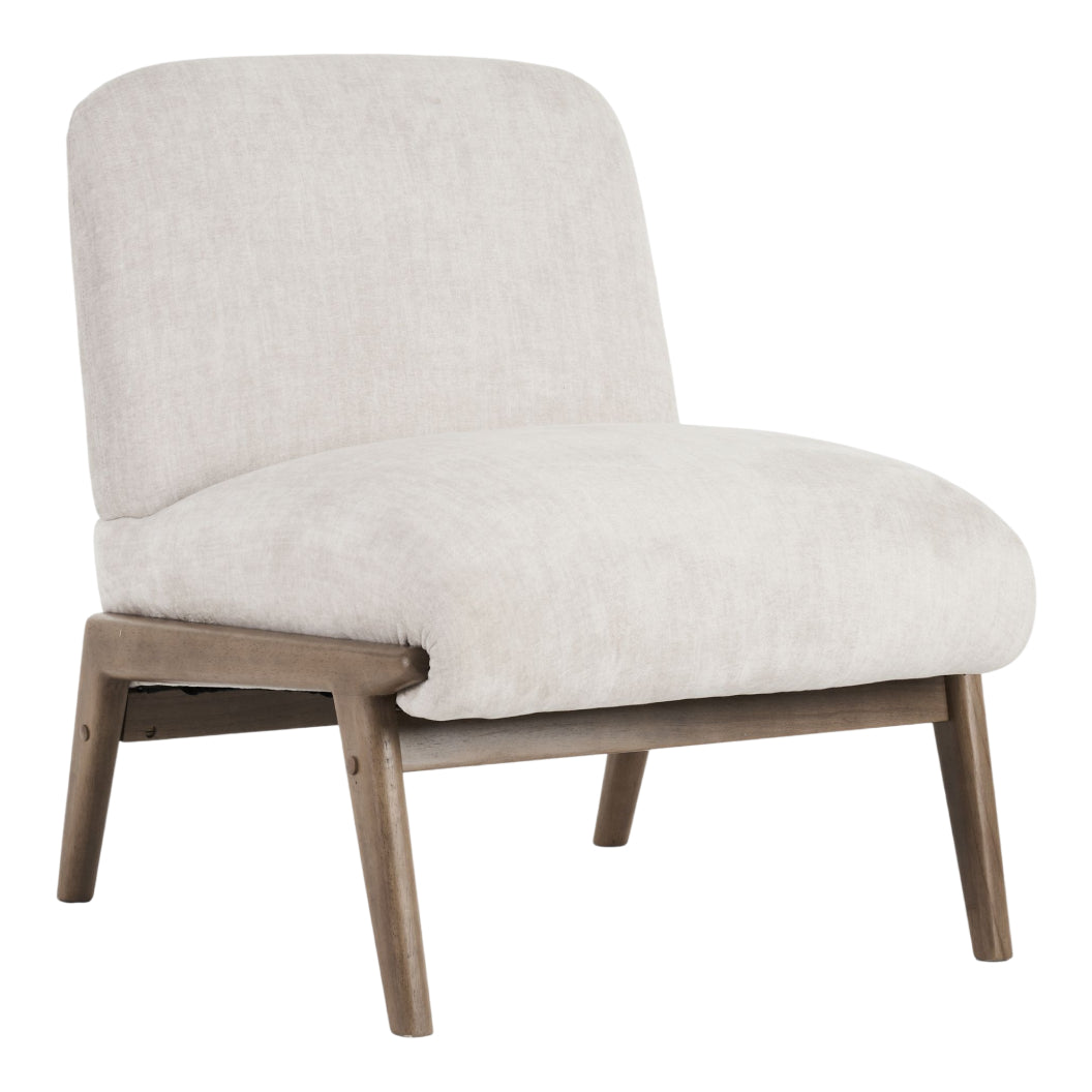 Fauteuil d'appoint en velours et en bois massif - Lisson