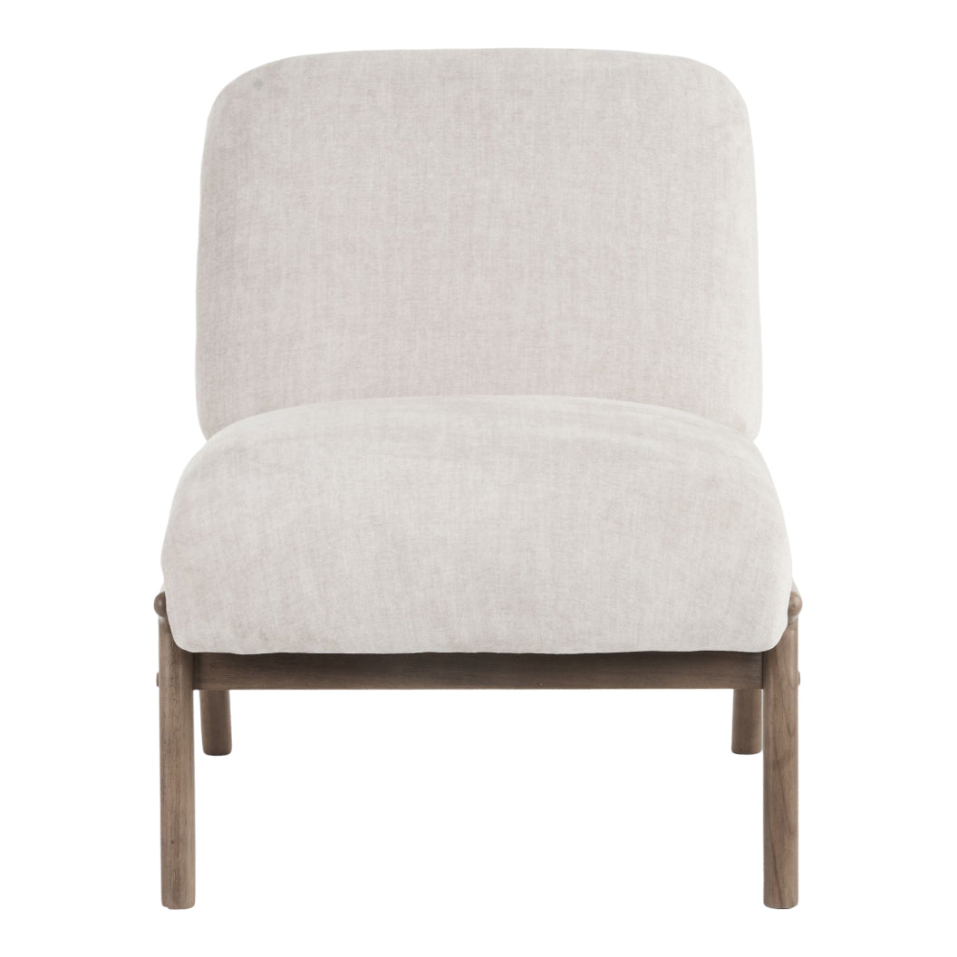 Fauteuil d'appoint en velours et en bois massif - Lisson