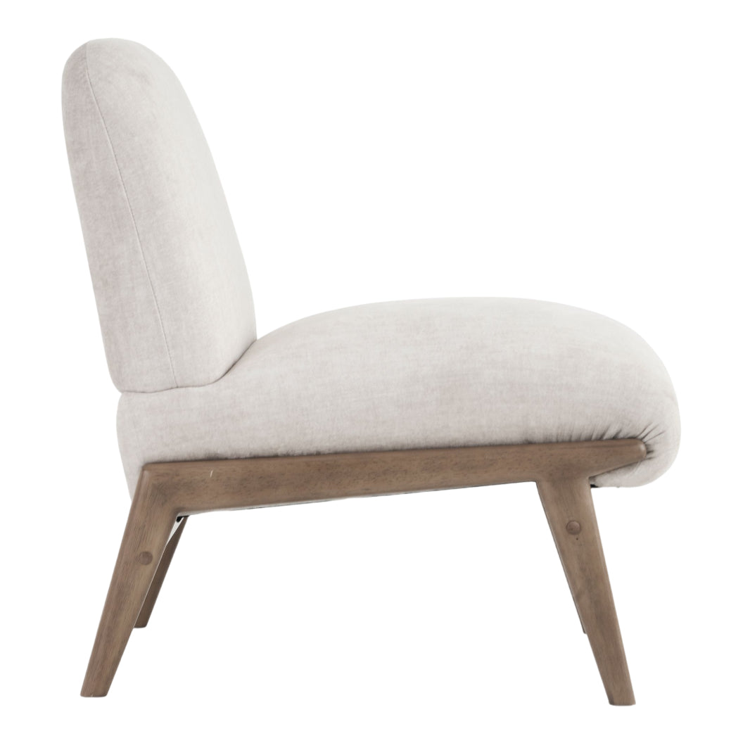 Fauteuil d'appoint en velours et en bois massif - Lisson
