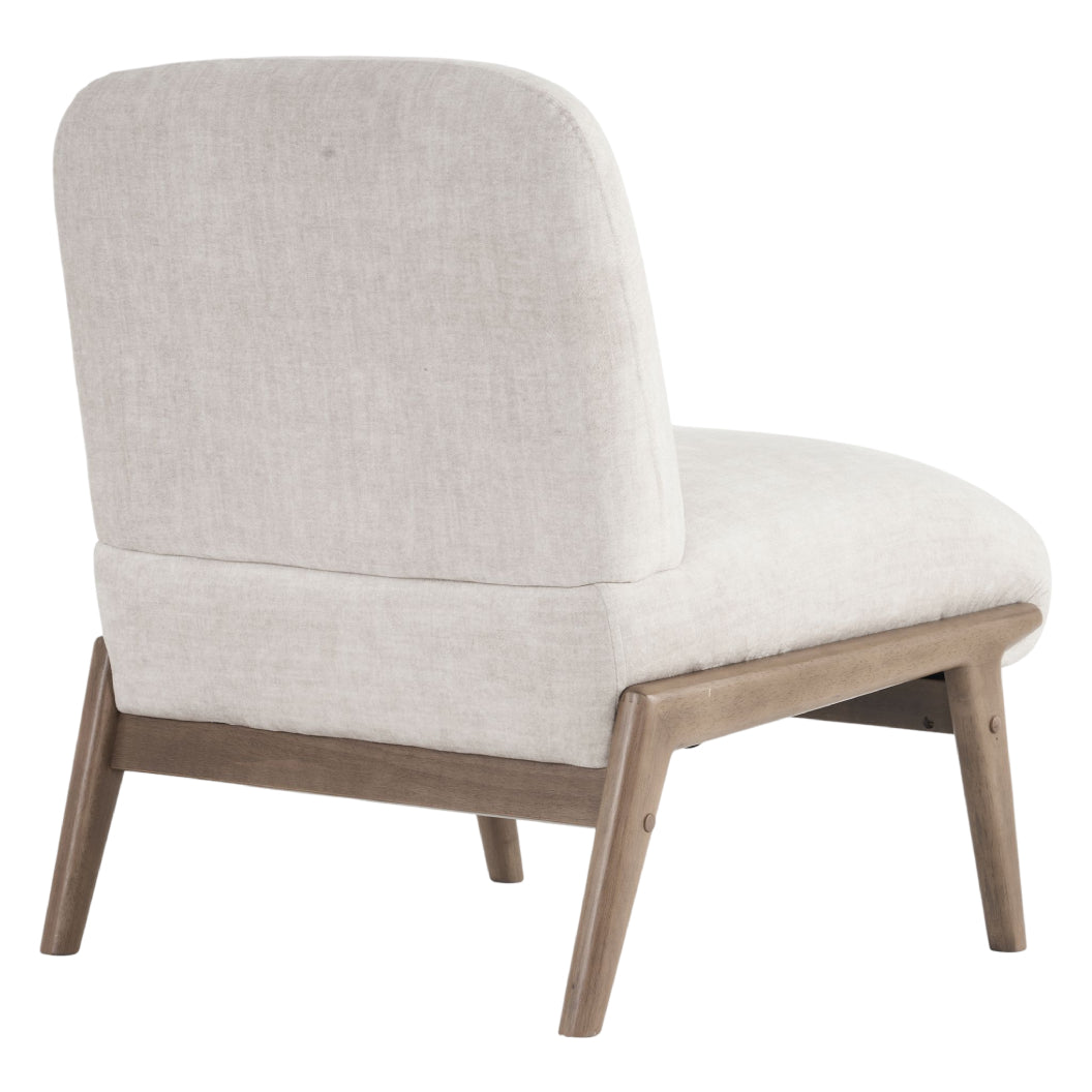 Fauteuil d'appoint en velours et en bois massif - Lisson