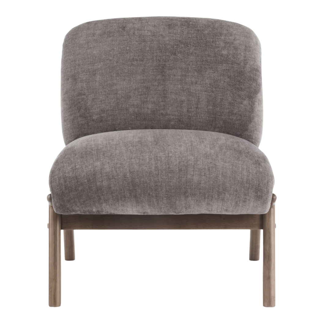 Fauteuil d'appoint en velours et en bois massif - Lisson